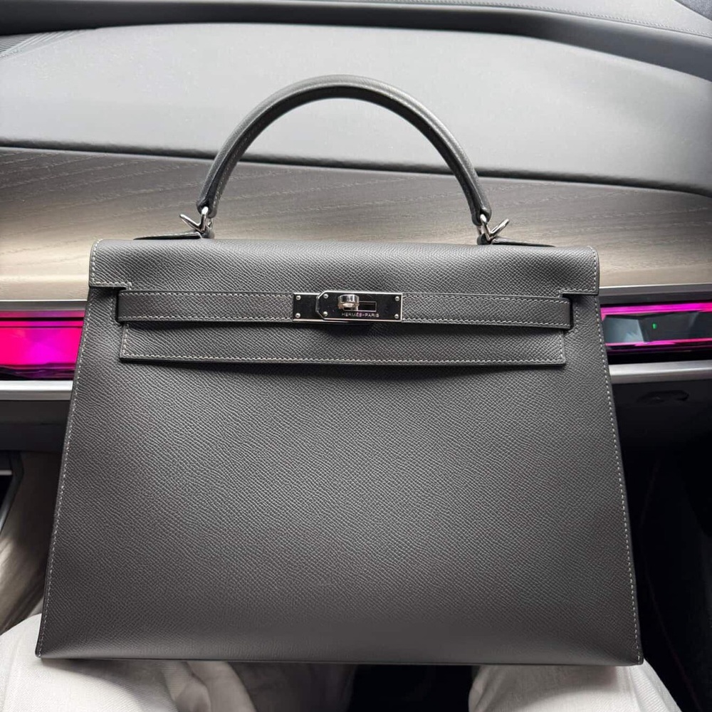 Hermes graphite 32cm Kelly